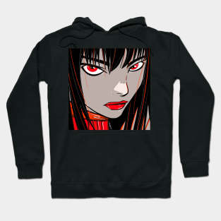 red asian woman in steampunk ecopop classy style art Hoodie